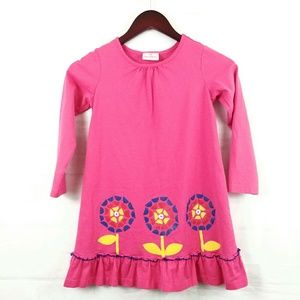 Hanna Andersson Girls Pink Floral Dress Ruffled